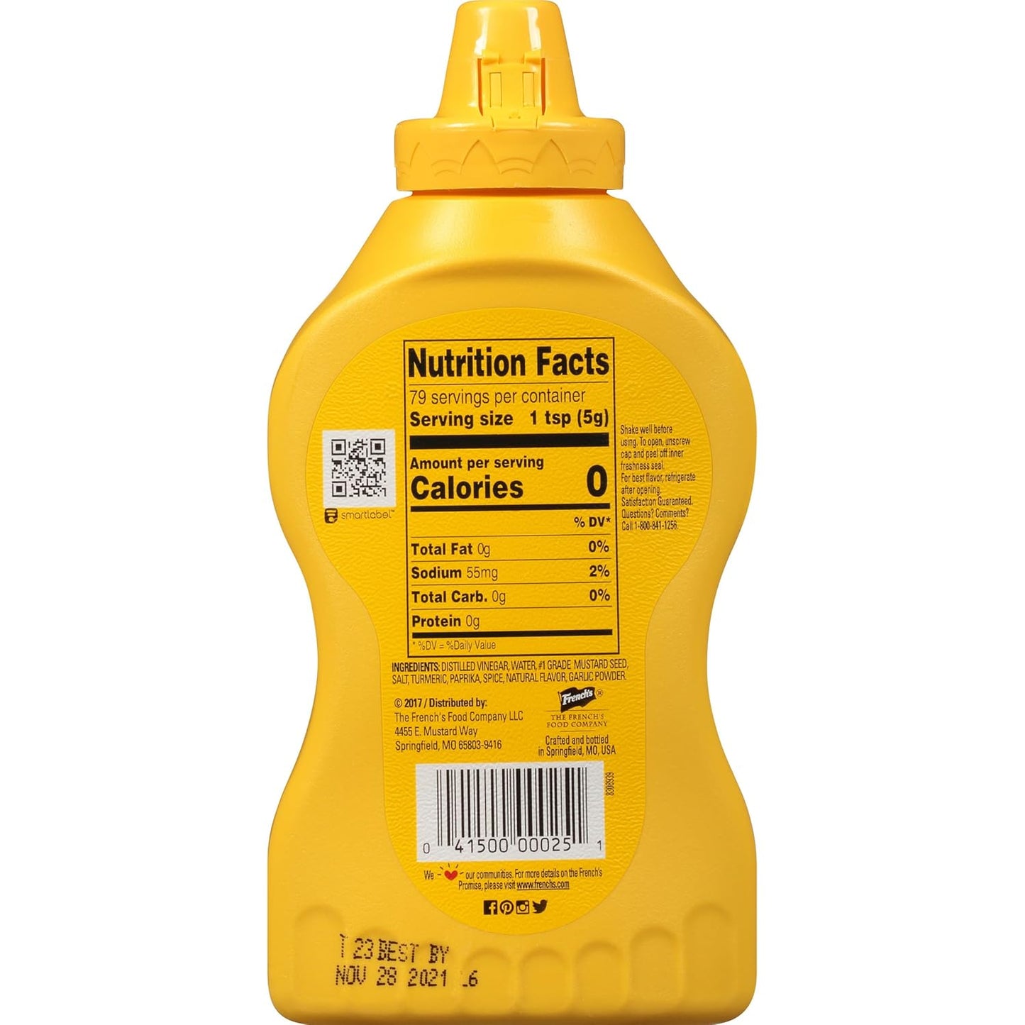 French's Gluten Free Yellow Mustard – Patio Cookout & Outdoor Grilling Mustard for Burgers, Pretzels & Fries, 14 oz