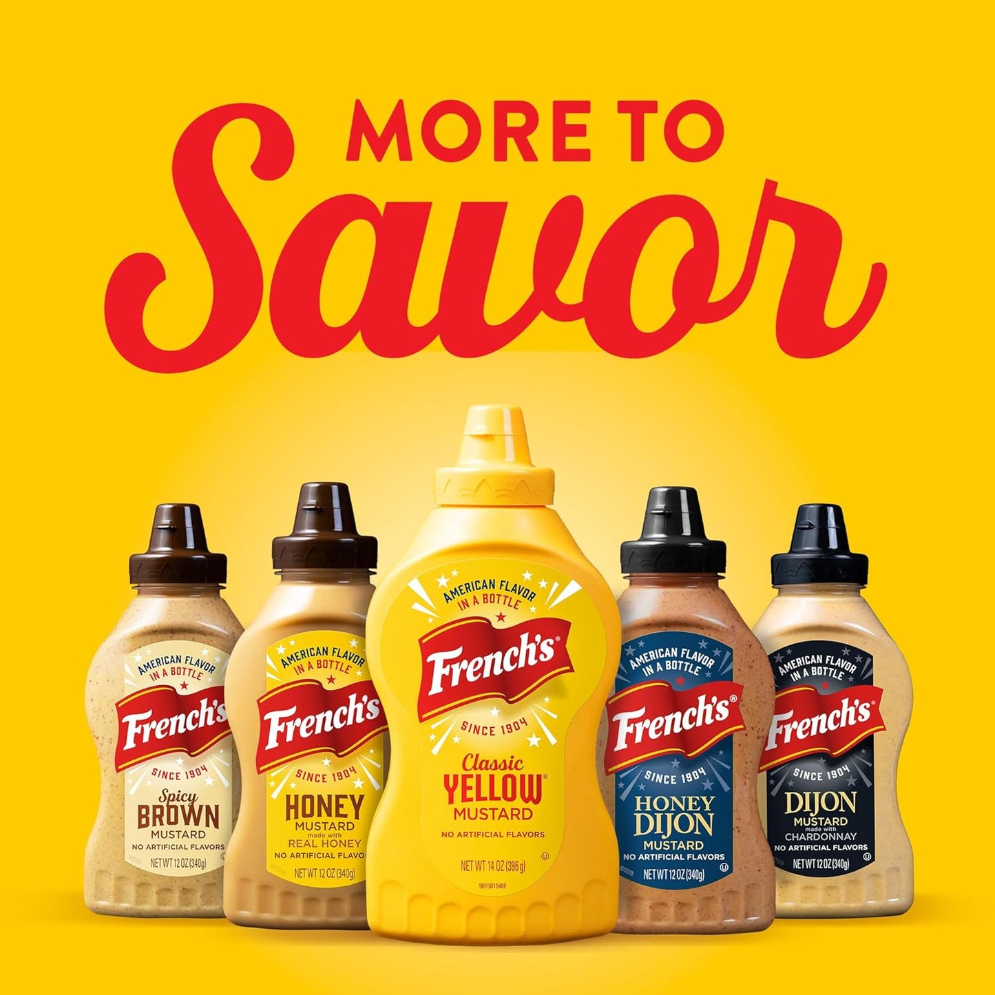 French's Gluten Free Yellow Mustard – Patio Cookout & Outdoor Grilling Mustard for Burgers, Pretzels & Fries, 14 oz