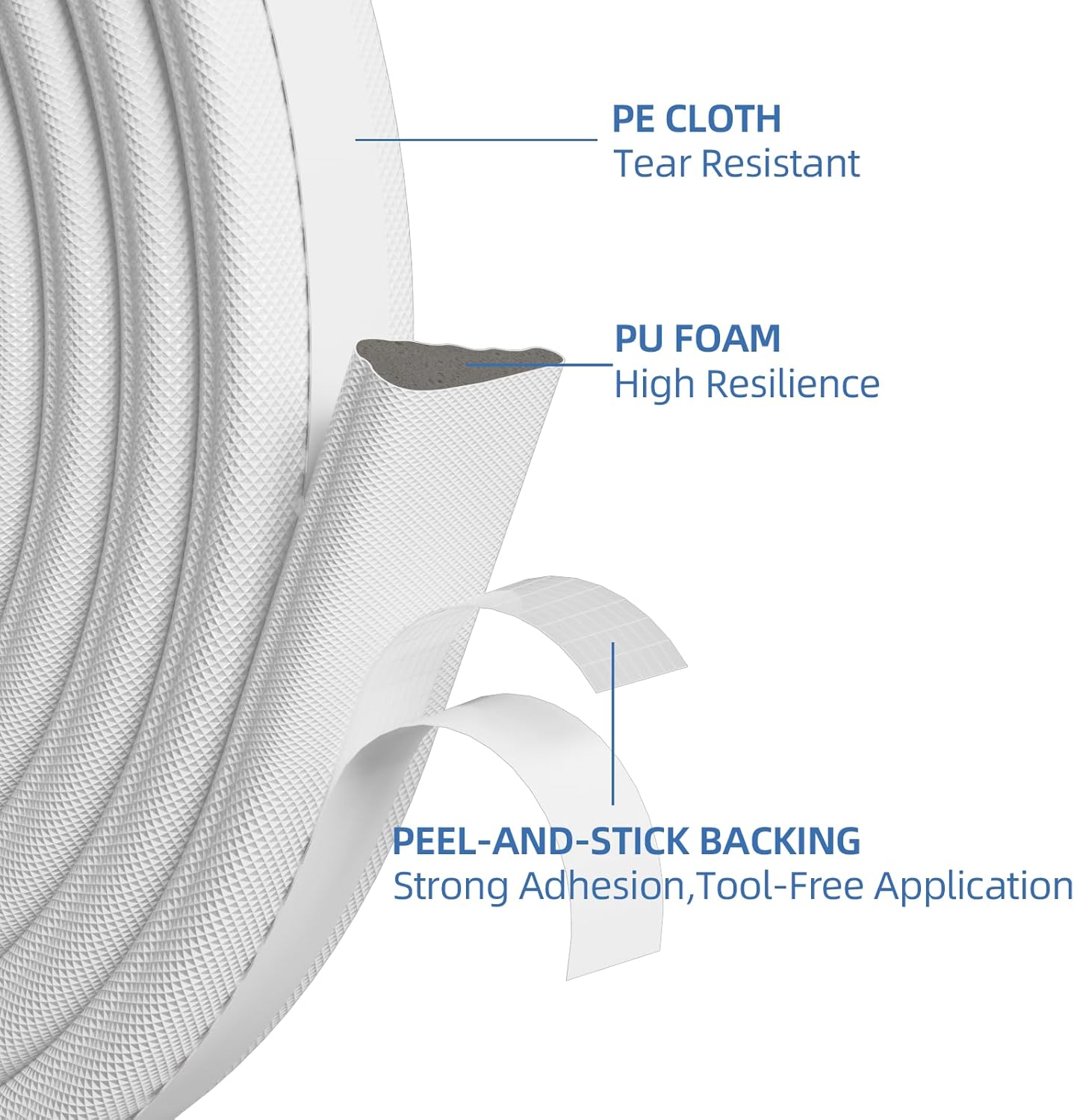 FrostGuard Black Foam Door Frame Seal – Patio Sliding Glass Door Weather Strip, All-Season Outdoor Edge Protection