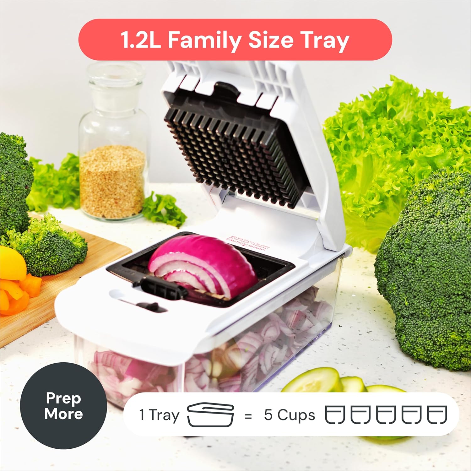 Fullstar The Original Pro Chopper – Fast Salad and Stir-Fry Prep for Tight Schedules, Dishwasher-Safe Vegetable Slicer