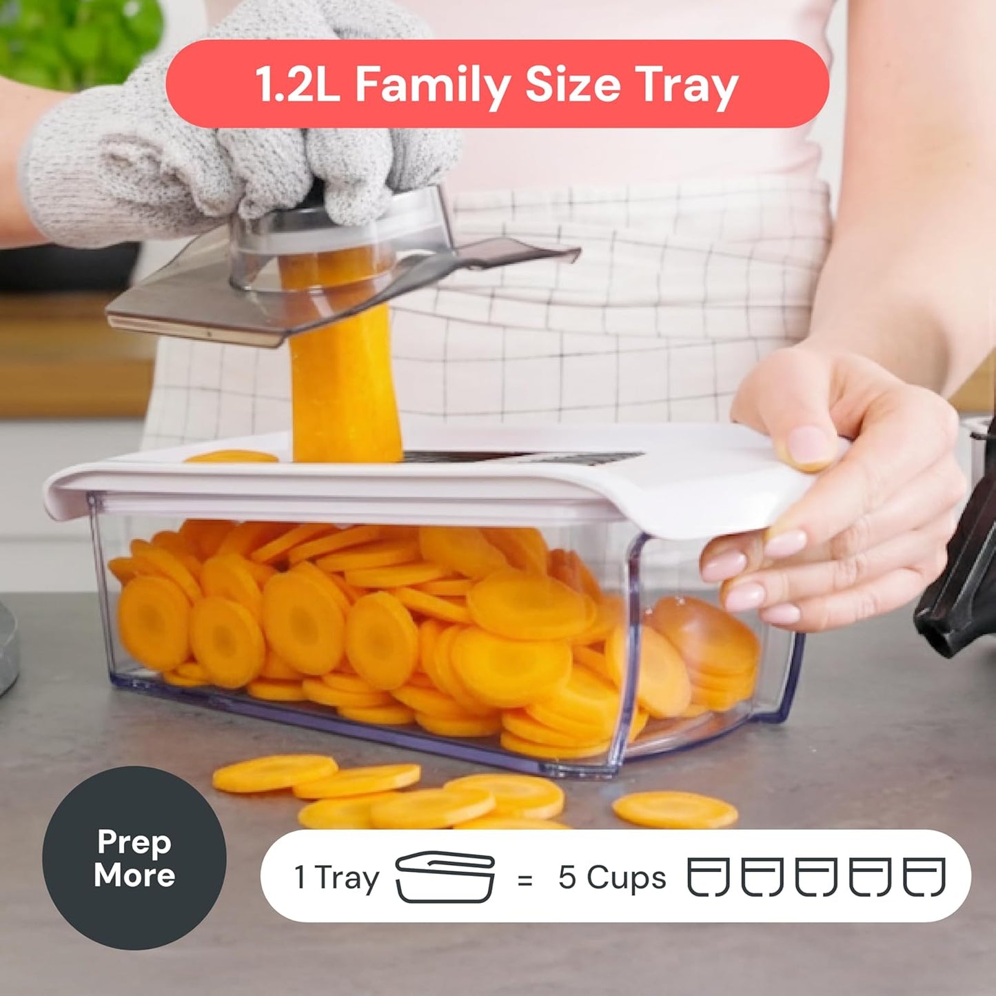 Fullstar Vegetable Spiralizer with Catch Tray – 5-Cup High-Volume Slicer for Batch Cooking and Time-Saving Prep, White 6-in-1