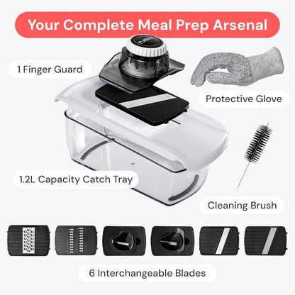 Fullstar Vegetable Spiralizer with Catch Tray – 5-Cup High-Volume Slicer for Batch Cooking and Time-Saving Prep, White 6-in-1
