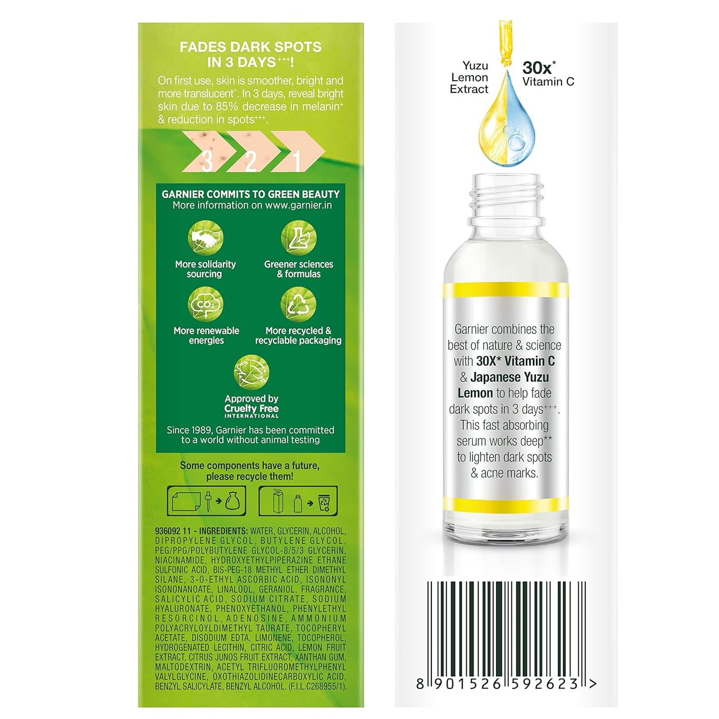 Garnier Bright Complete Vitamin C Booster Face Serum, 30ml – Simple Vitamin C Step for a Less-Is-More Beauty Routine