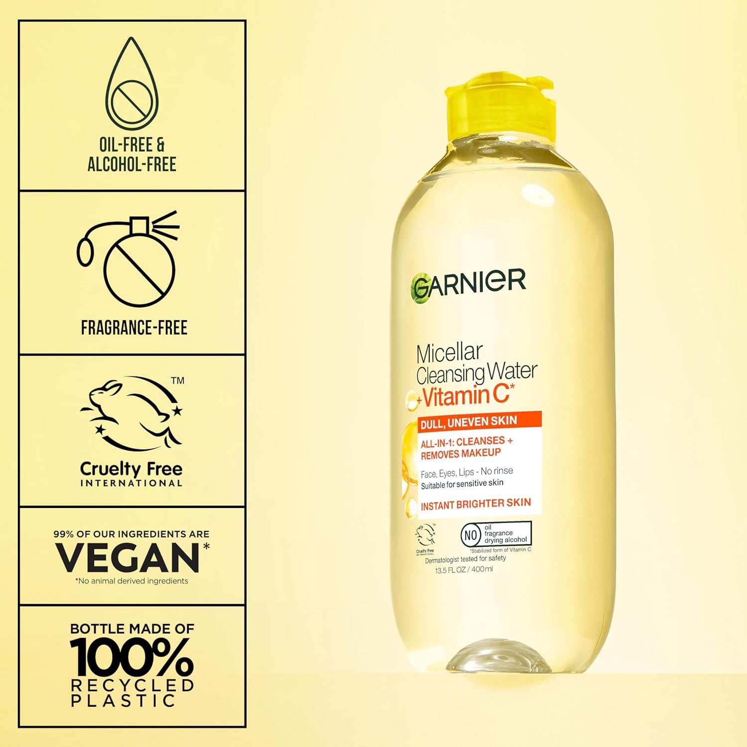 Garnier Brightening Micellar Water – Mindful Morning & Evening Facial Refresh for Glowing Wellness