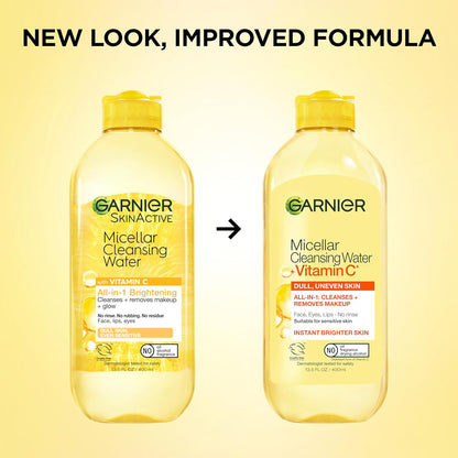 Garnier Brightening Micellar Water – Mindful Morning & Evening Facial Refresh for Glowing Wellness
