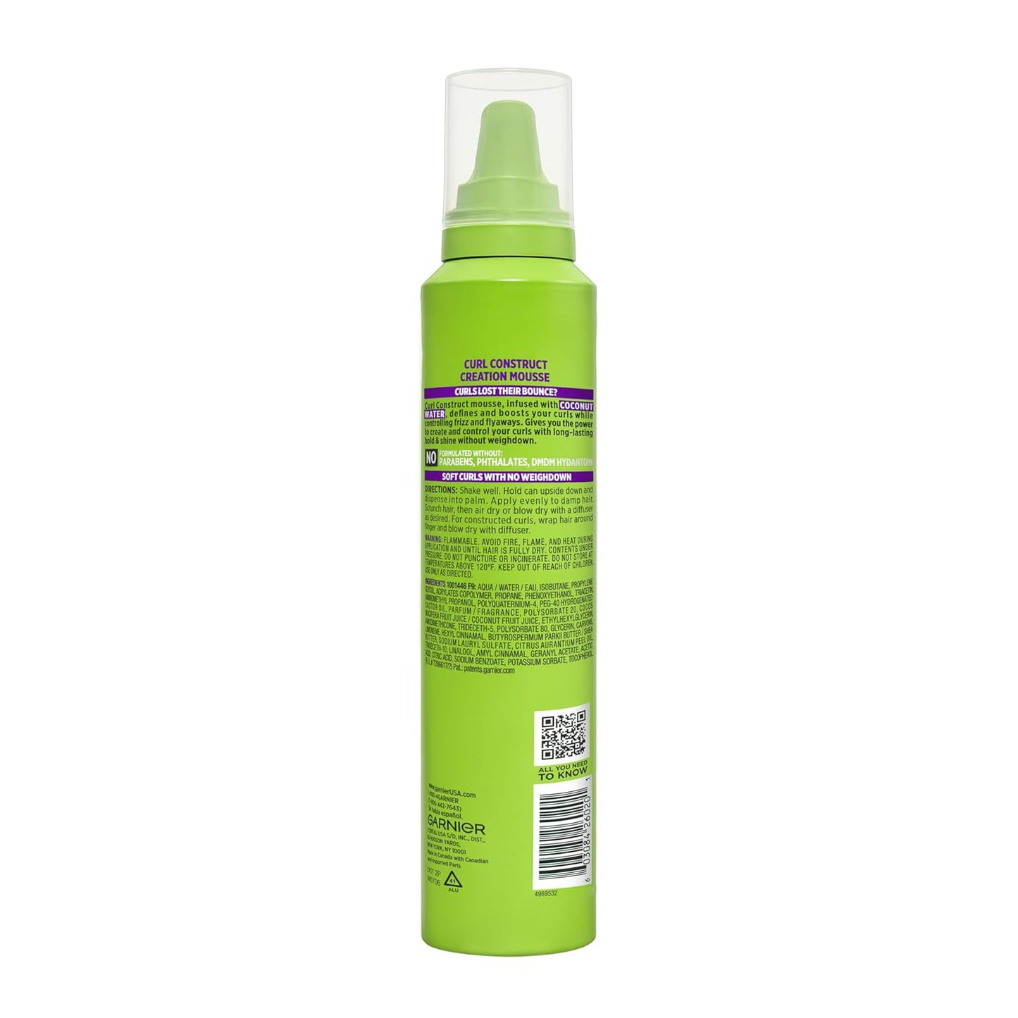 Garnier Fructis Curl Construct Creation Mousse – Mindful Beauty Routine, Lightweight Hold Without Crunch