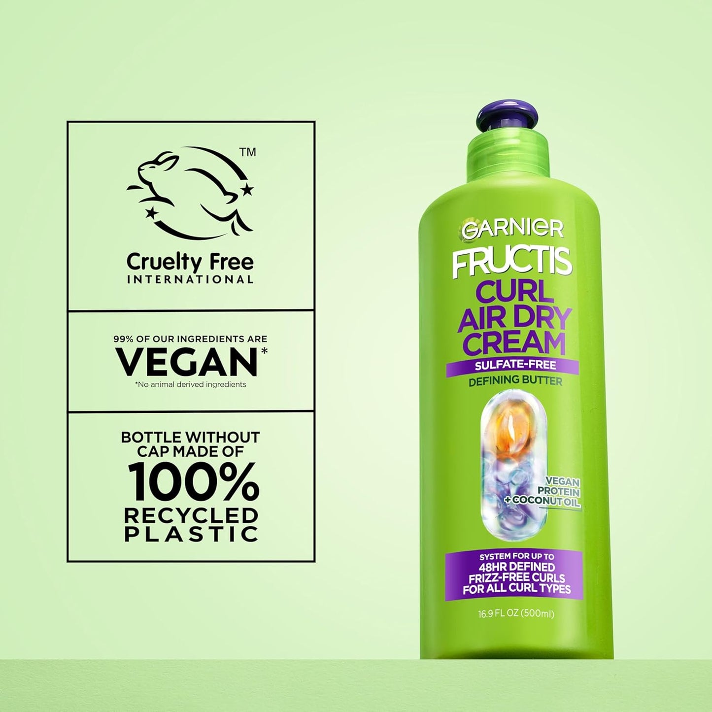 Garnier Fructis Curl Nourish Air Dry Cream XL – Vegan Curl Care Stocking Stuffer for the Curly Friend in Your Life