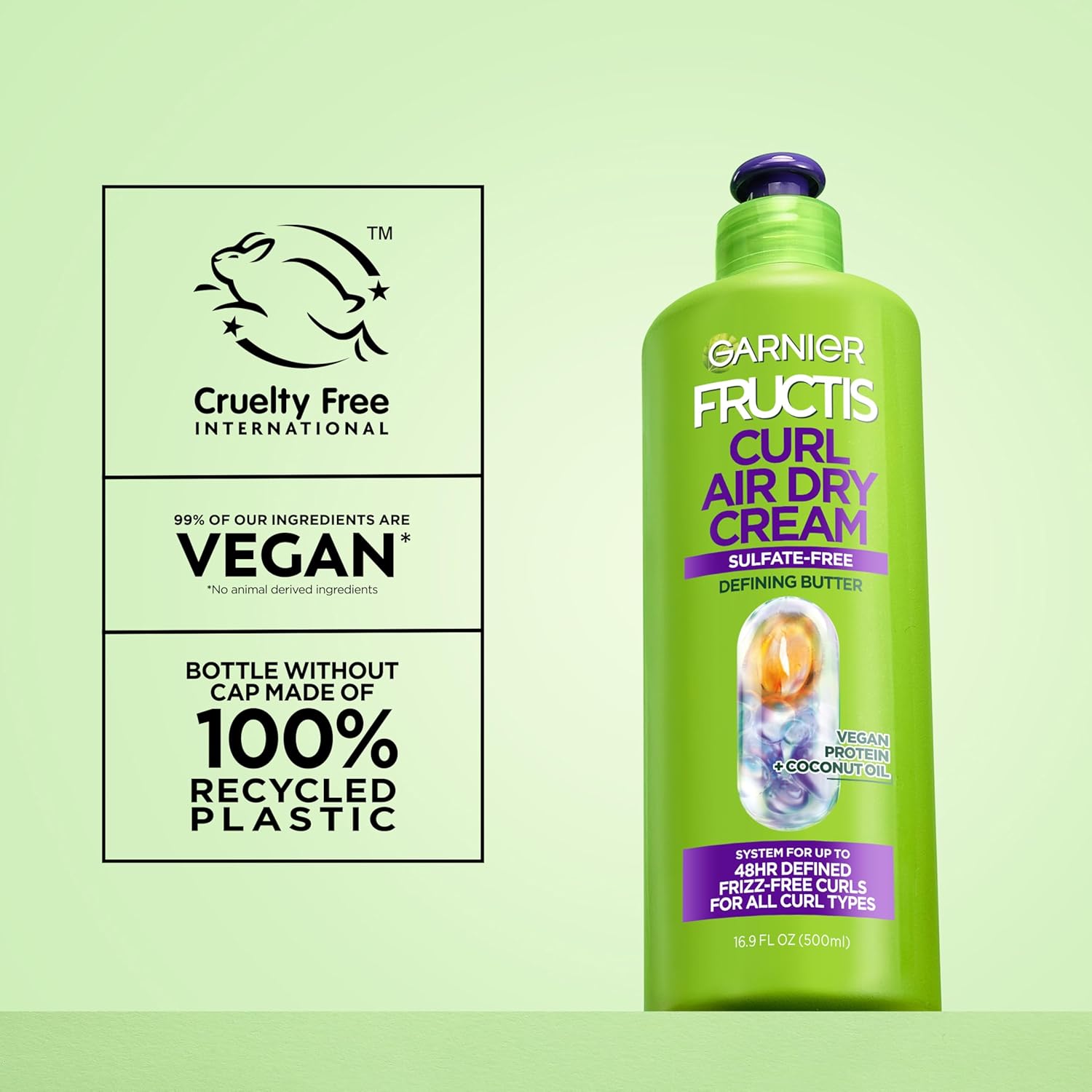 Garnier Fructis Curl Nourish Air Dry Cream XL – Vegan Curl Care Stocking Stuffer for the Curly Friend in Your Life
