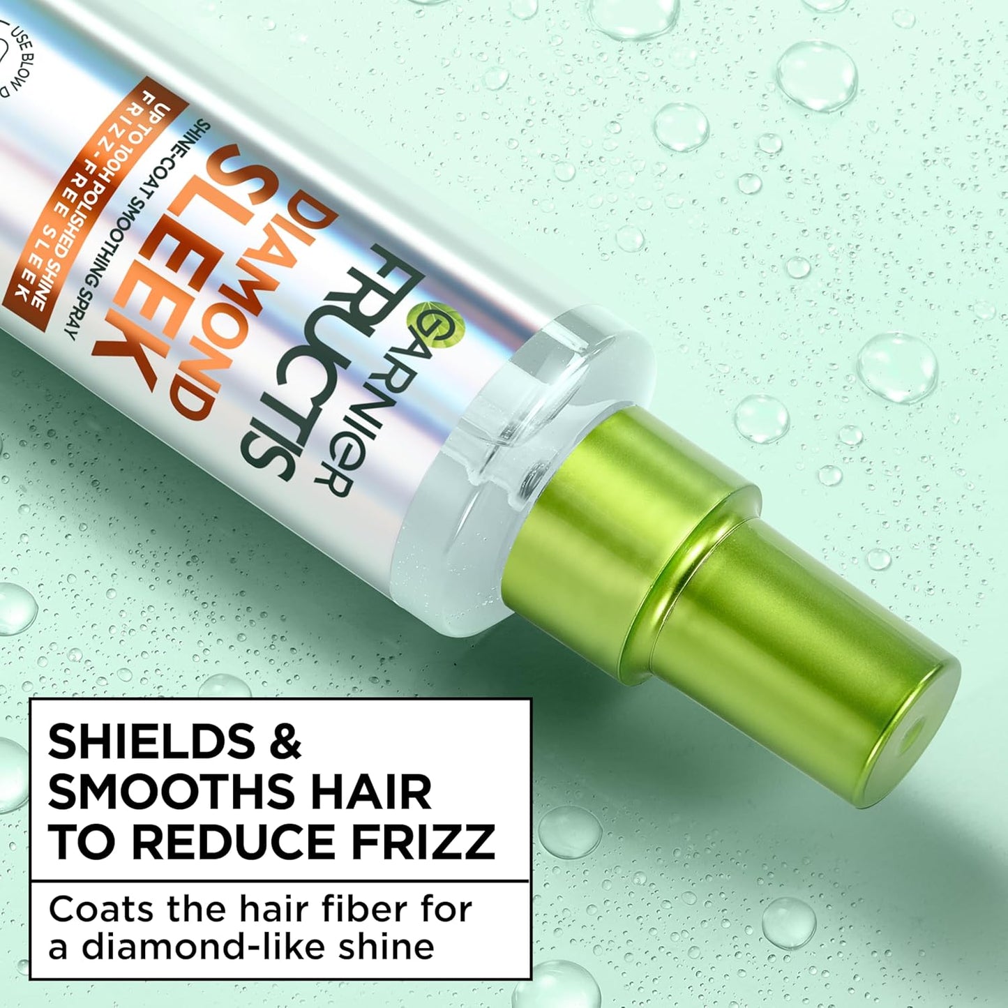 Garnier Fructis Diamond Sleek Hair Shine Spray – Worry-Free Frizz Control Spray for Sensitive Scalps, Non-Greasy Lightweight Formula