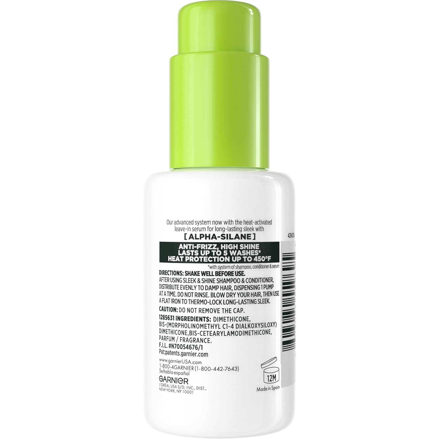 Garnier Fructis Sleek and Shine Sleek and Stay Hair Serum – Practical Stocking Stuffer for Frequent Heat Stylers, Heat Protectant