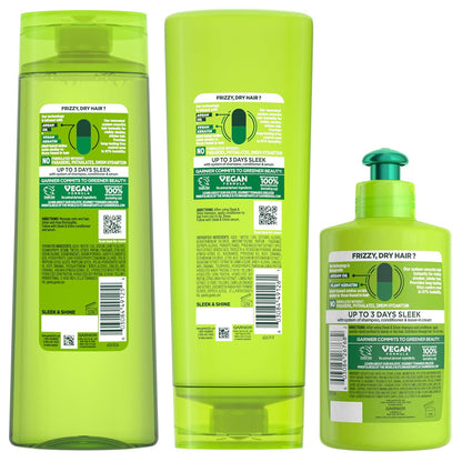 Garnier Fructis Sleek & Shine Anti-Frizz Trio – Portable Hair Care Set for Camping Trips, Gym Lockers, and Outdoor Adventures