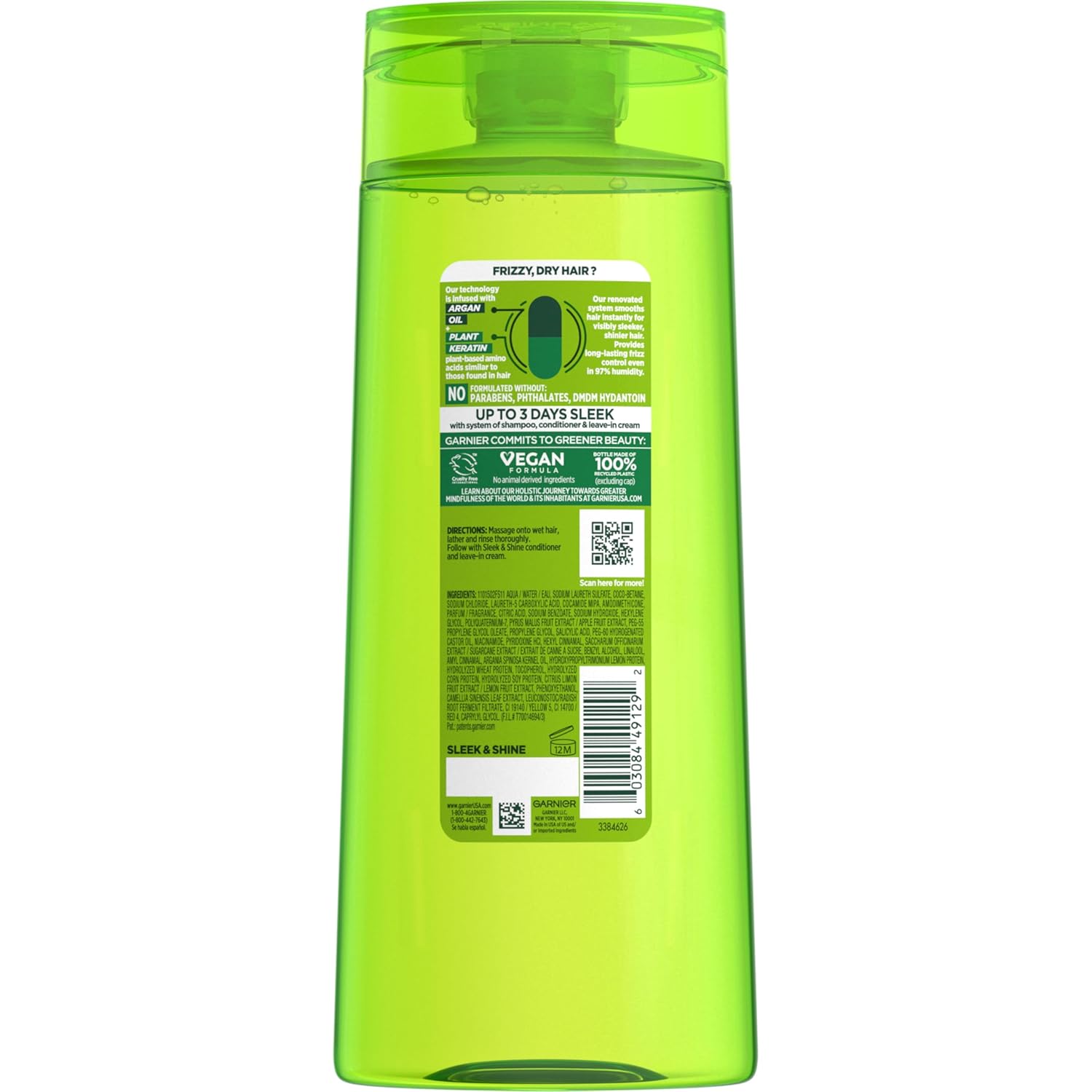 Garnier Fructis Sleek & Shine Smoothing Cream – Wellness-Focused Hair Treatment with Argan Oil