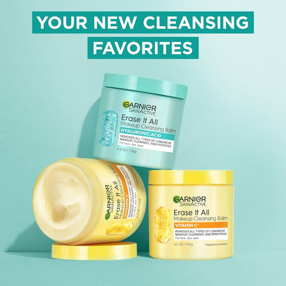 Garnier Hyaluronic Acid Cleansing Balm – Ophthalmologist-Tested Eye-Safe Cleanser for Shared Bathrooms