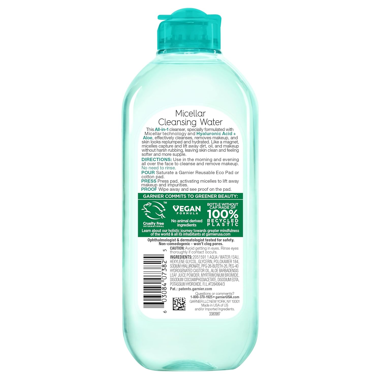 Garnier Hyaluronic Micellar Cleansing Water – Self-Care Gift Set Pick for Mom, Fragrance-Free Sensitive Skin Cleanser