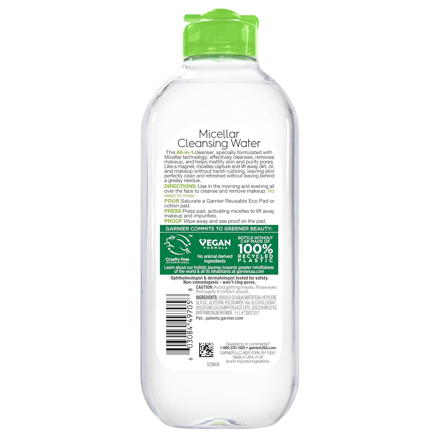 Garnier Micellar Cleansing Water – Mindful Wind-Down Face Cleanser, Fragrance-Free Sensitive Skin Formula