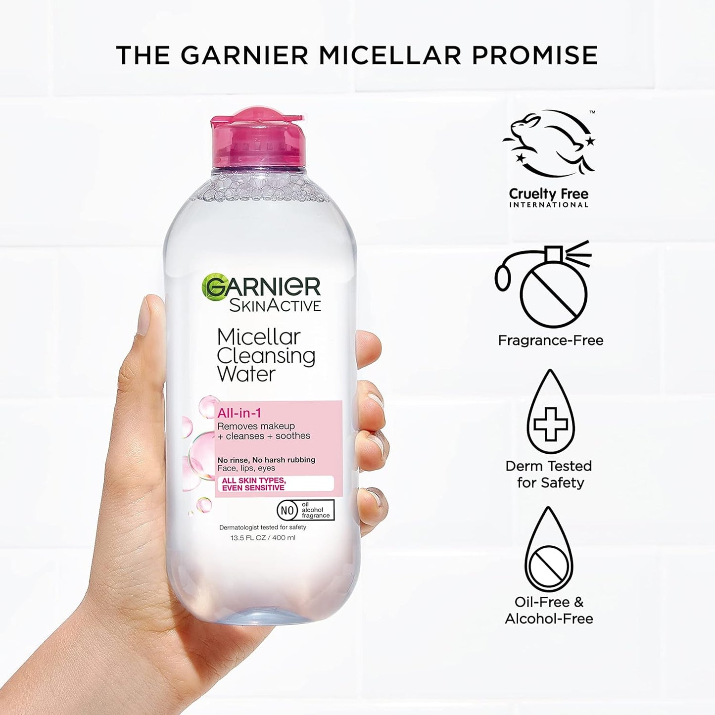 Garnier Micellar Water – Nightly Wind-Down Skincare Duo for Mindful Self-Care, 13.5 + 3.4 fl oz