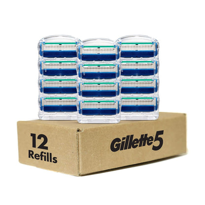 Gillette 5 Men's Razor Blade Refills, 12 Count – Daily Self-Care Refills for Men, Comfort-First Shave