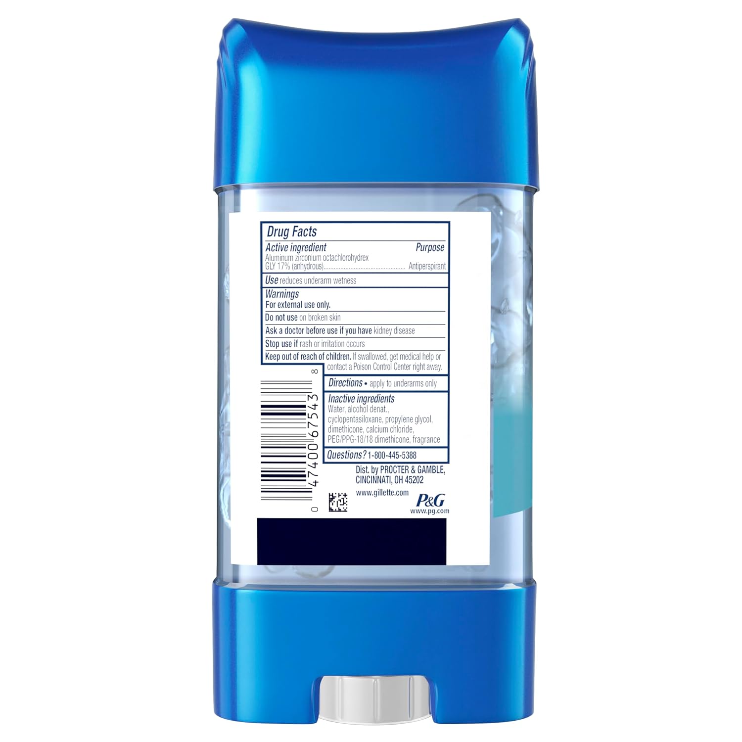 Gillette 72hr Anti-White Mark Clear Gel Deodorant for Men, Cool Wave Scent, Daily Hygiene Upgrade for Men Building a Calming Bath and Bedtime Routine (Pack of 4)