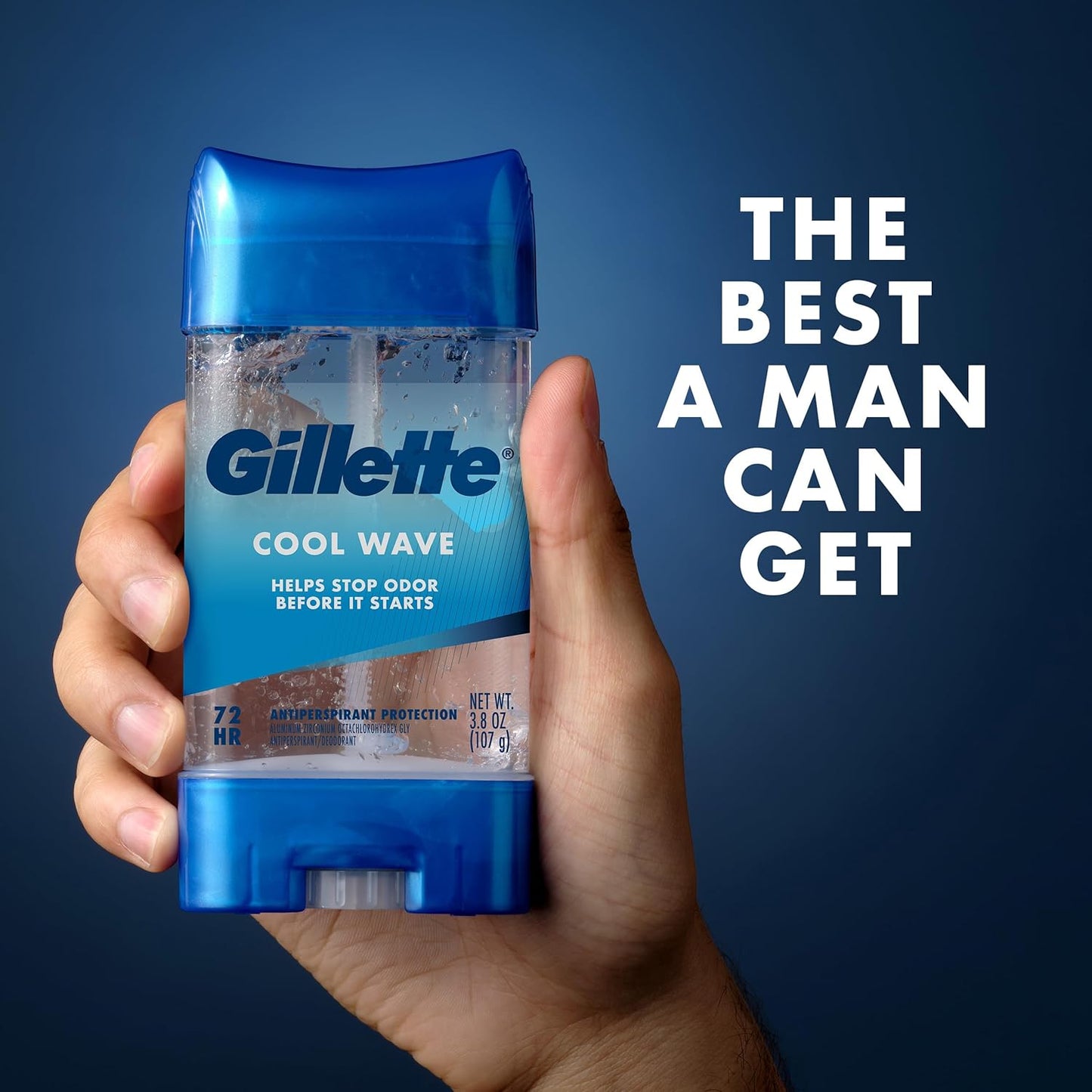 Gillette 72hr Anti-White Mark Clear Gel Deodorant for Men, Cool Wave Scent, Daily Hygiene Upgrade for Men Building a Calming Bath and Bedtime Routine (Pack of 4)