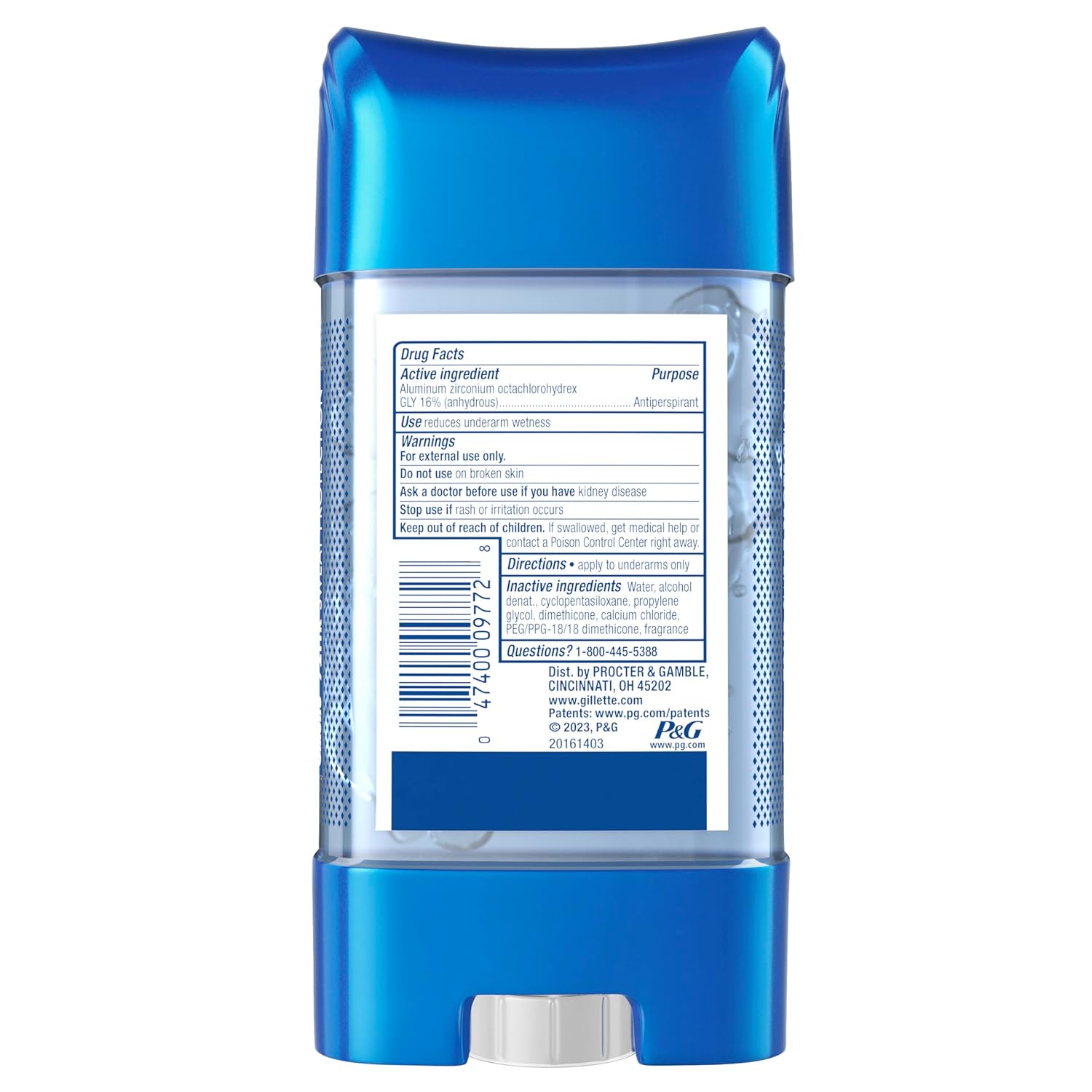Gillette Antiperspirant and Deodorant for Men – Clean-Design Bathroom Counter Staple, Invisible Clear Gel