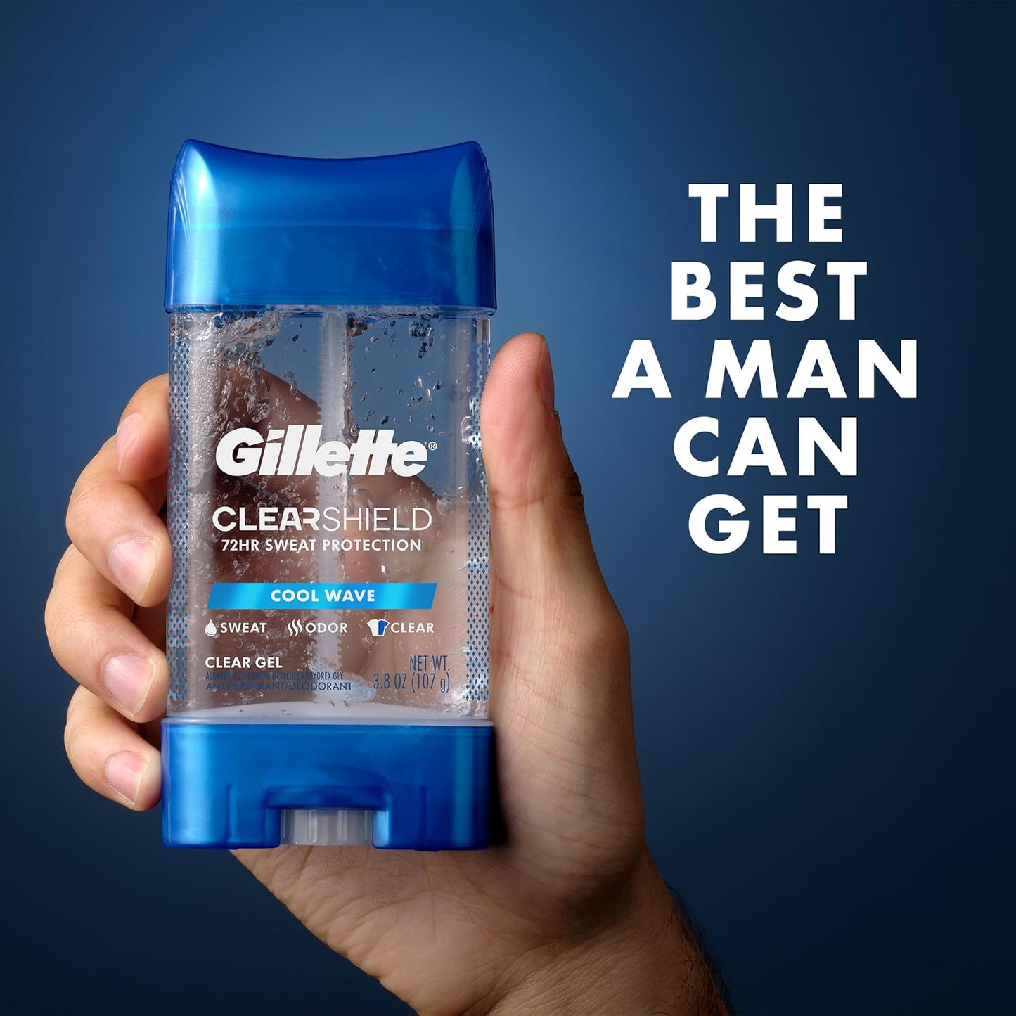Gillette Antiperspirant and Deodorant for Men – Clean-Design Bathroom Counter Staple, Invisible Clear Gel