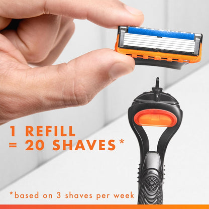Gillette Fusion5 5-Blade System – Streamlined Grooming with Precision Trimmer Included