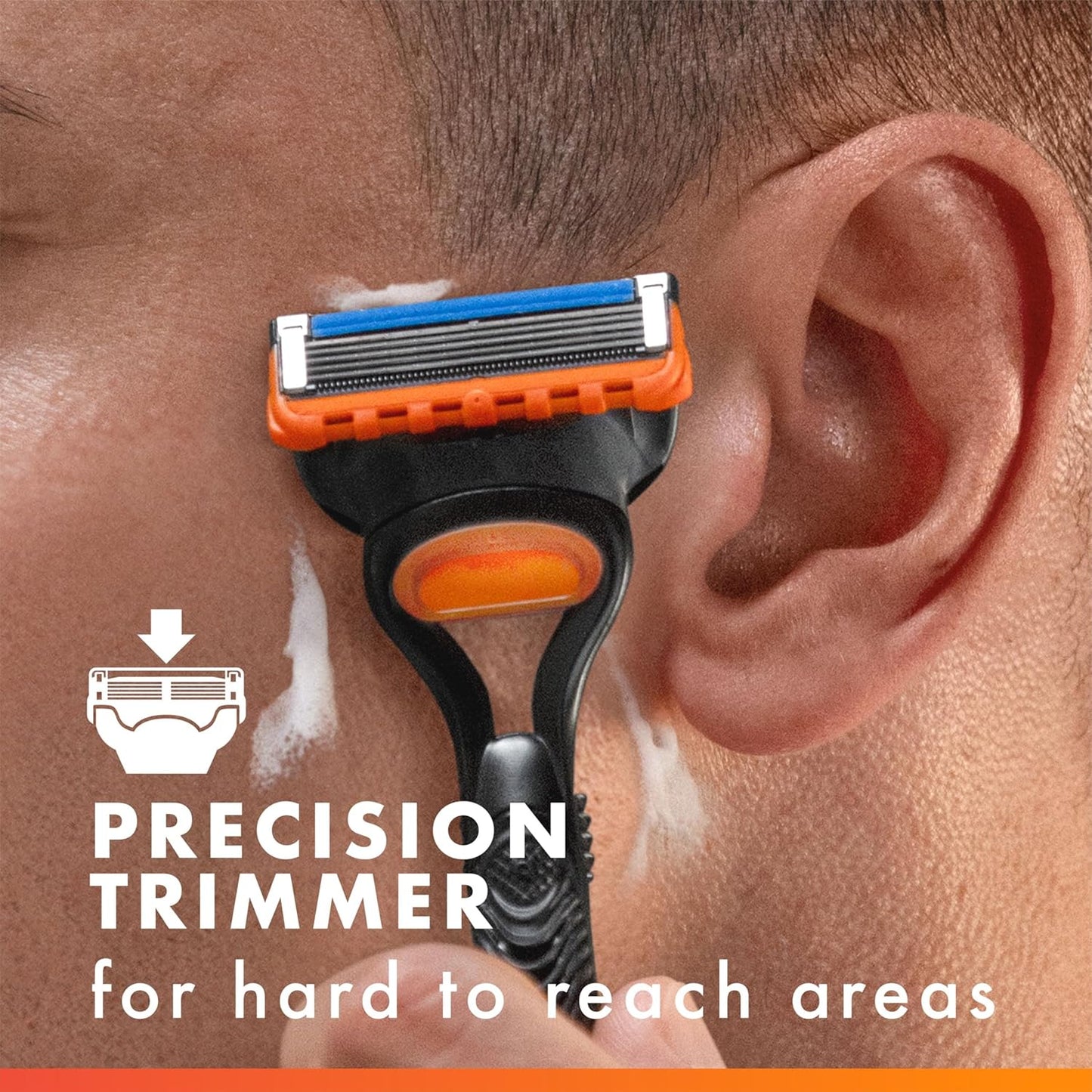 Gillette Fusion5 5-Blade System – Streamlined Grooming with Precision Trimmer Included