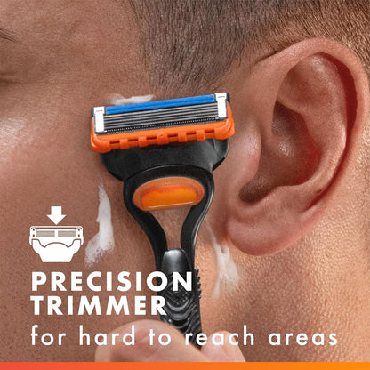 Gillette Fusion5 5-Blade System – Streamlined Grooming with Precision Trimmer Included