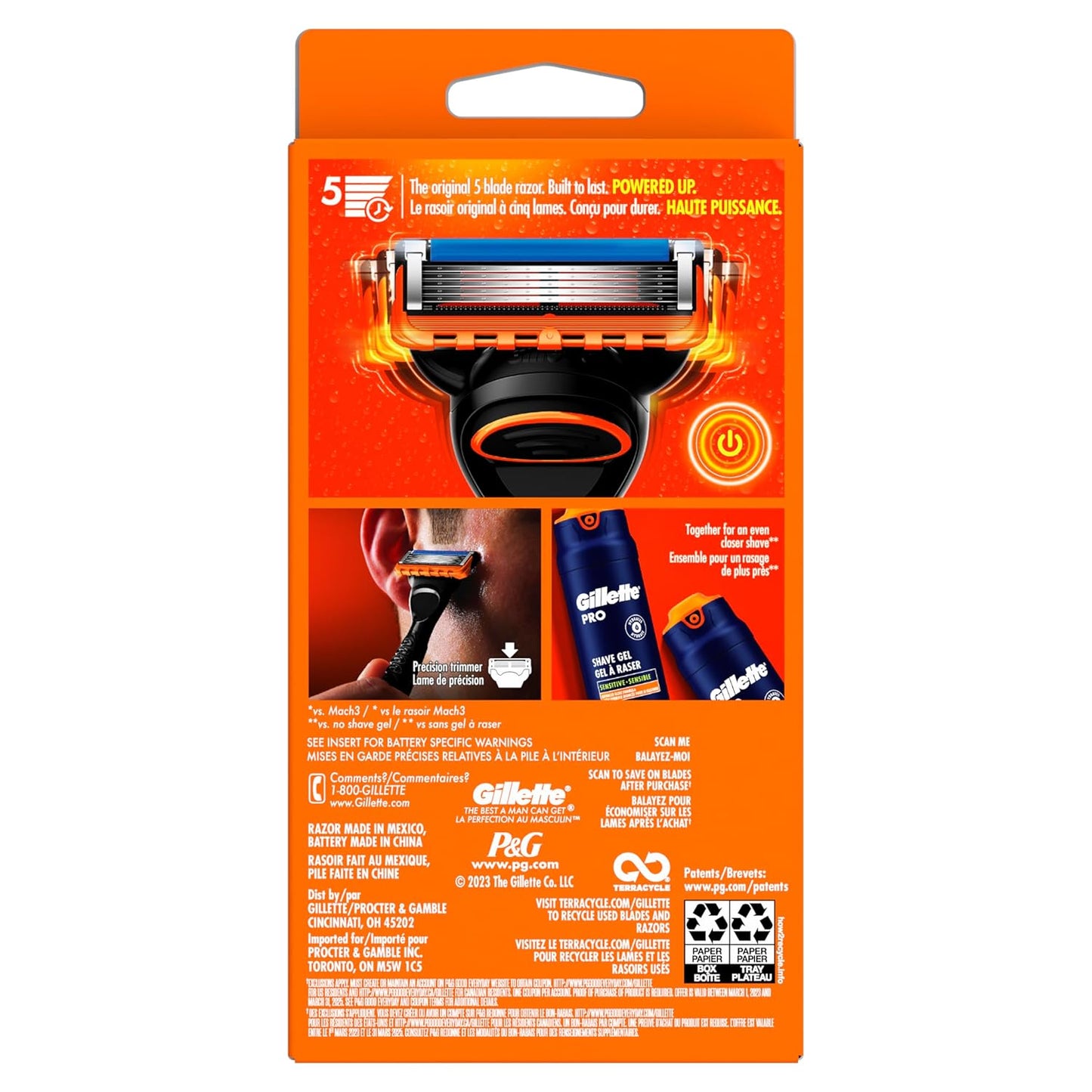 Gillette Fusion5 Power Razor for Men – Thoughtful Birthday Gift for Husband, Close Shave with Precision Trimmer