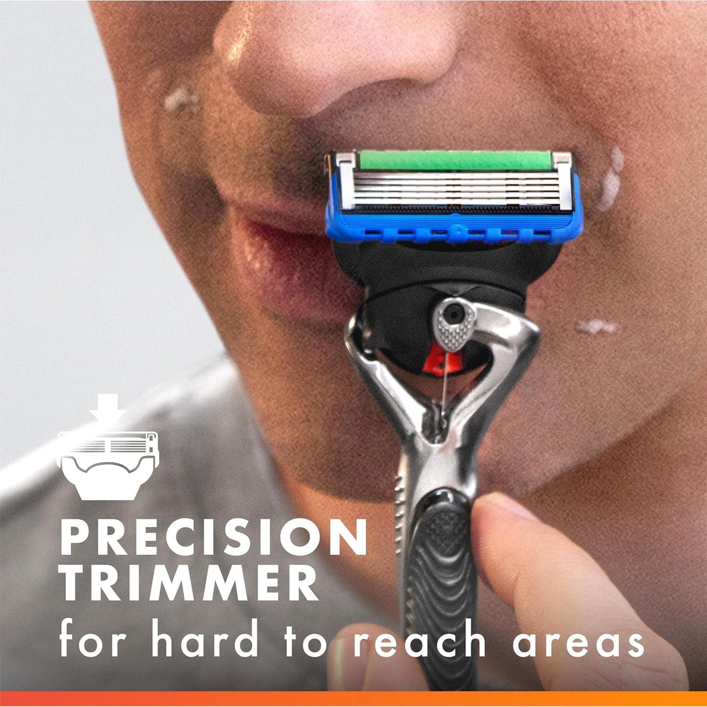 Gillette Fusion5 ProGlide Men's 5-Blade Razor Blade Refills with Precision Trimmer – Calming Daily Self-Care Cartridges, 10 Pack