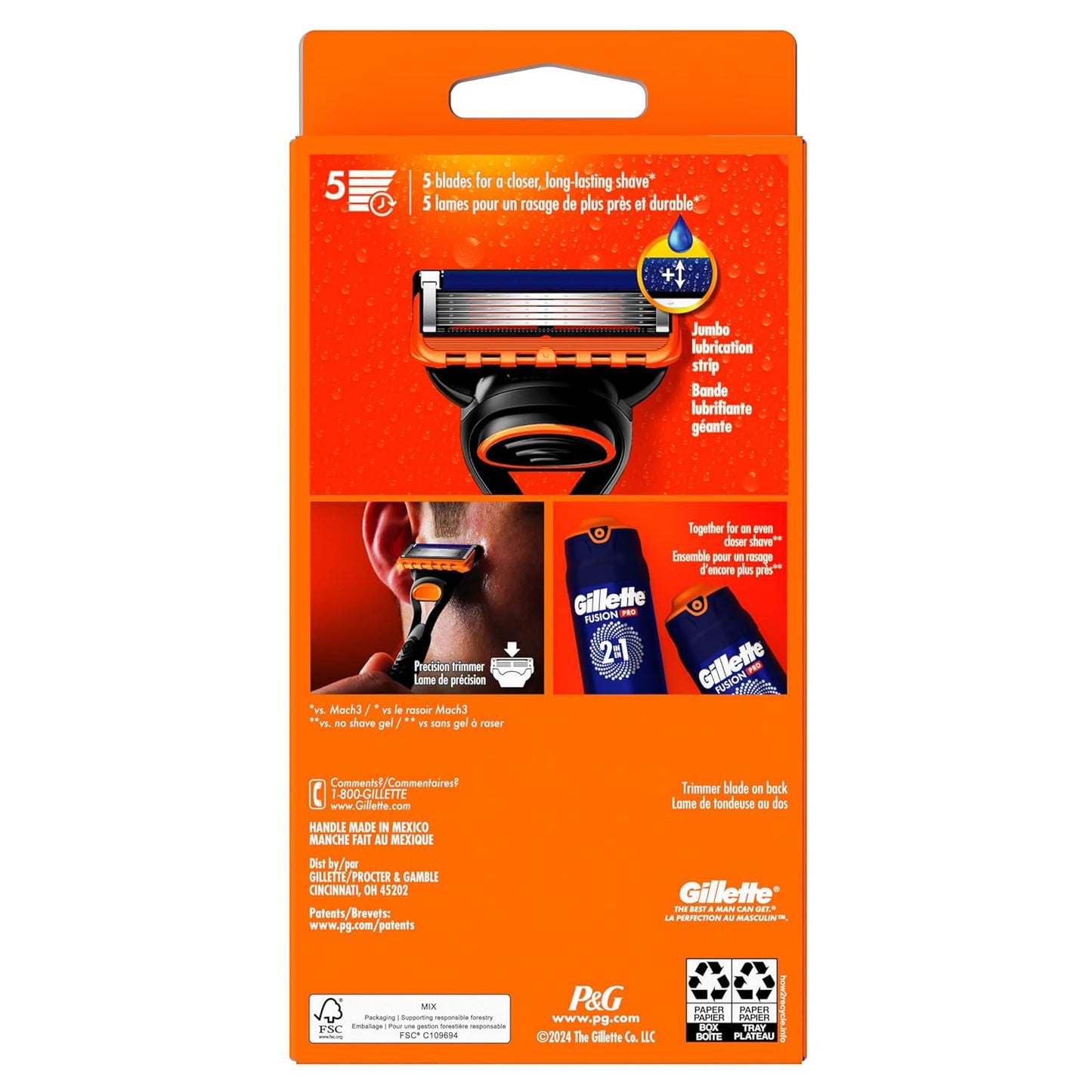 Gillette Fusion5 Razor for Men – Irritation-Free Shave, Mindful Self-Care Bathroom Essential