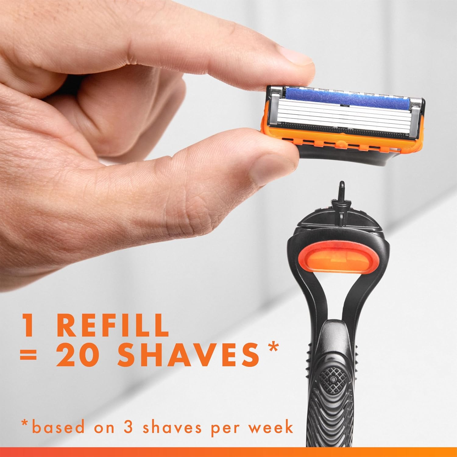 Gillette Fusion5 Razor for Men – Irritation-Free Shave, Mindful Self-Care Bathroom Essential