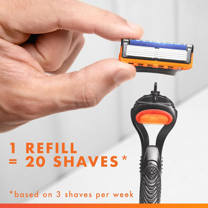 Gillette Fusion5 Razor for Men – Irritation-Free Shave, Mindful Self-Care Bathroom Essential