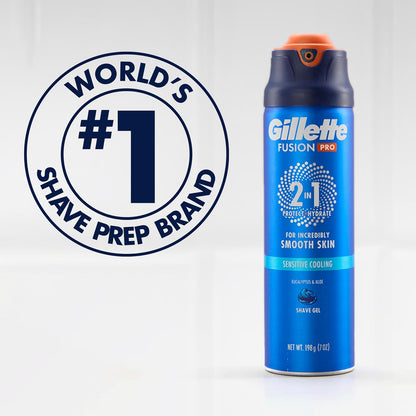 Gillette PRO Shaving Gel for Men – Mindful Morning Grooming for Sensitive Skin, ProGlide Cooling Lather Twin Pack 14oz