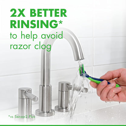 Gillette Sensor3 Sensitive Disposable Blades – Durable Outdoor Grooming Razors for On-the-Go, 8 Count