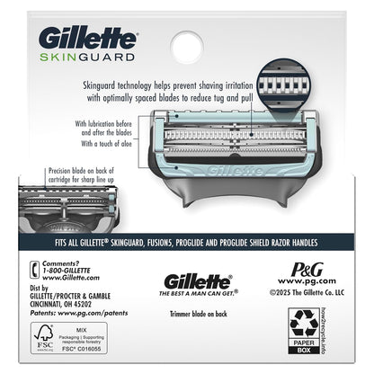 Gillette SkinGuard Sensitive Skin Blades – SkinGuard Bar Protection for Irritation-Free Shaving, 8 Pack