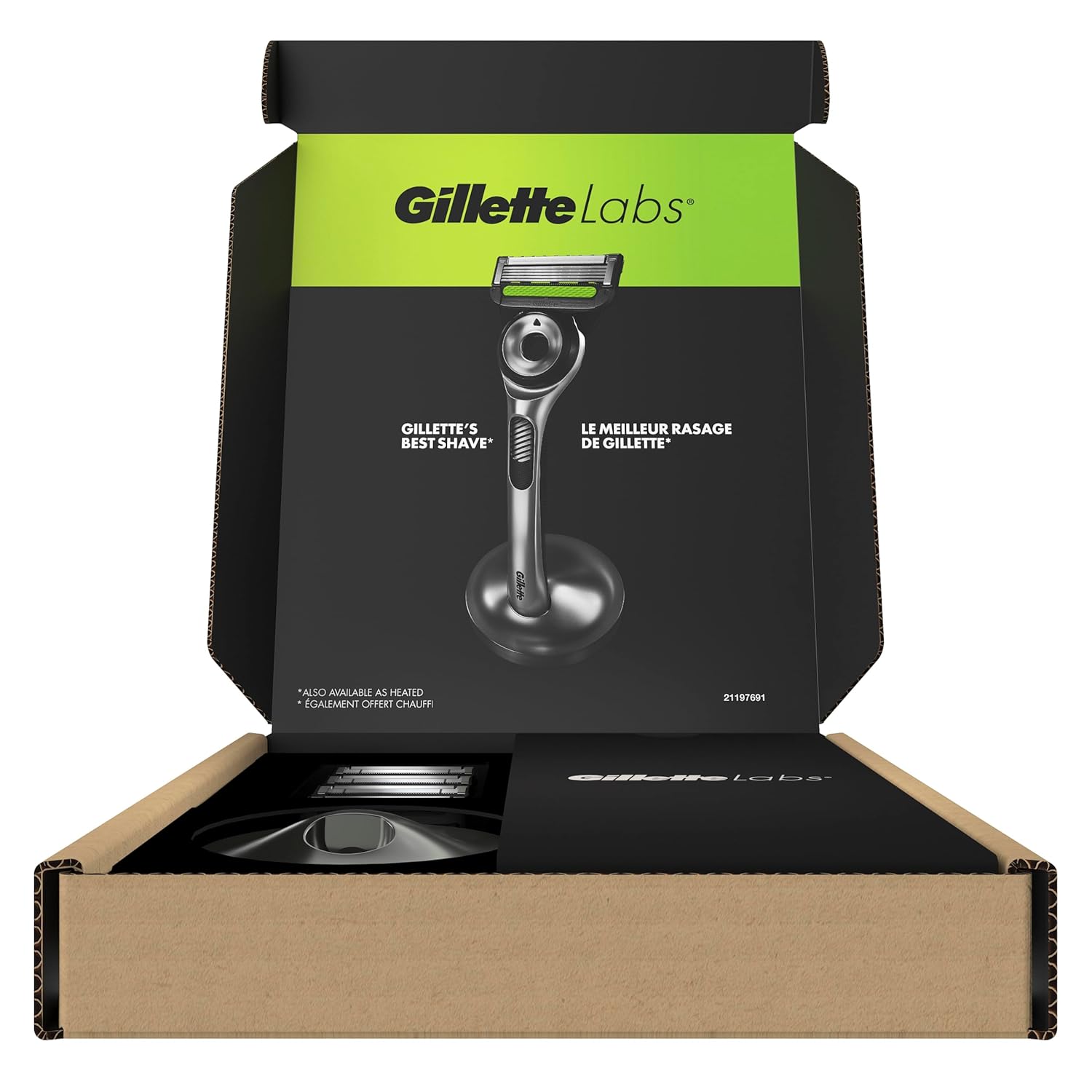 GilletteLabs Exfoliating Razor with Designer Magnetic Stand – Elevated Bathroom Countertop Display