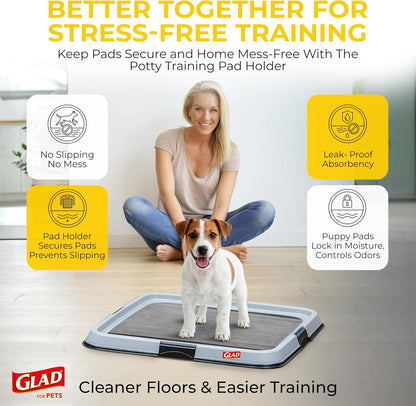 Glad for Pets Black Charcoal Puppy Pads - Senior Dog Bedside Incontinence Care, Anti-Microbial 30 Count