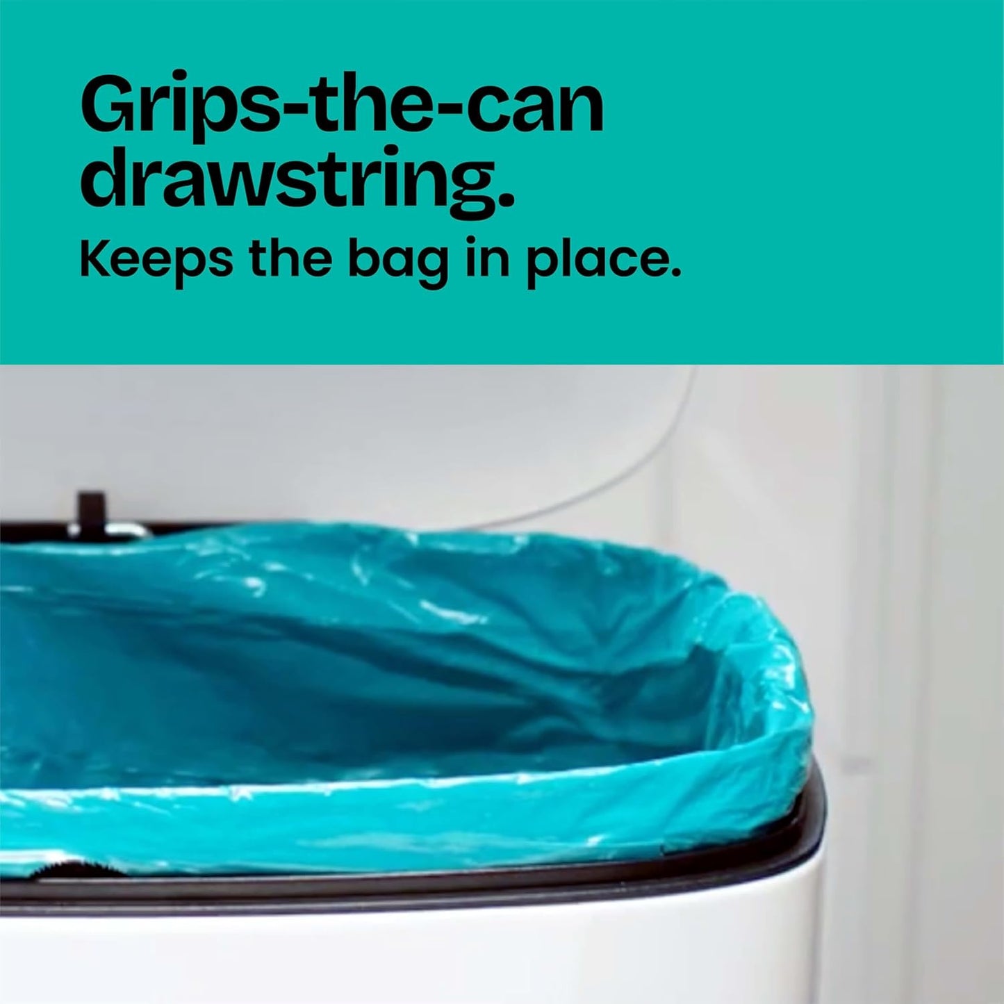 Glad ForceFlex MaxStrength Kitchen Trash Liners 13 Gallon — Streamlined Drawstring Closure for an Uncluttered, Intentional Home, Febreze, 90 Pack