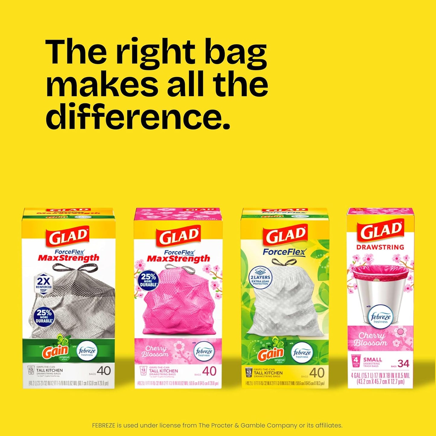 Glad ForceFlex Tall Kitchen Bags – Worry-Free Heavy Load Disposal, ForceFlex Stretch Technology