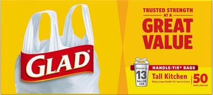 Glad Tall Kitchen Trash Bags Fragrance-Free, Reinforced Middle Bands for Intentional Living Spaces
