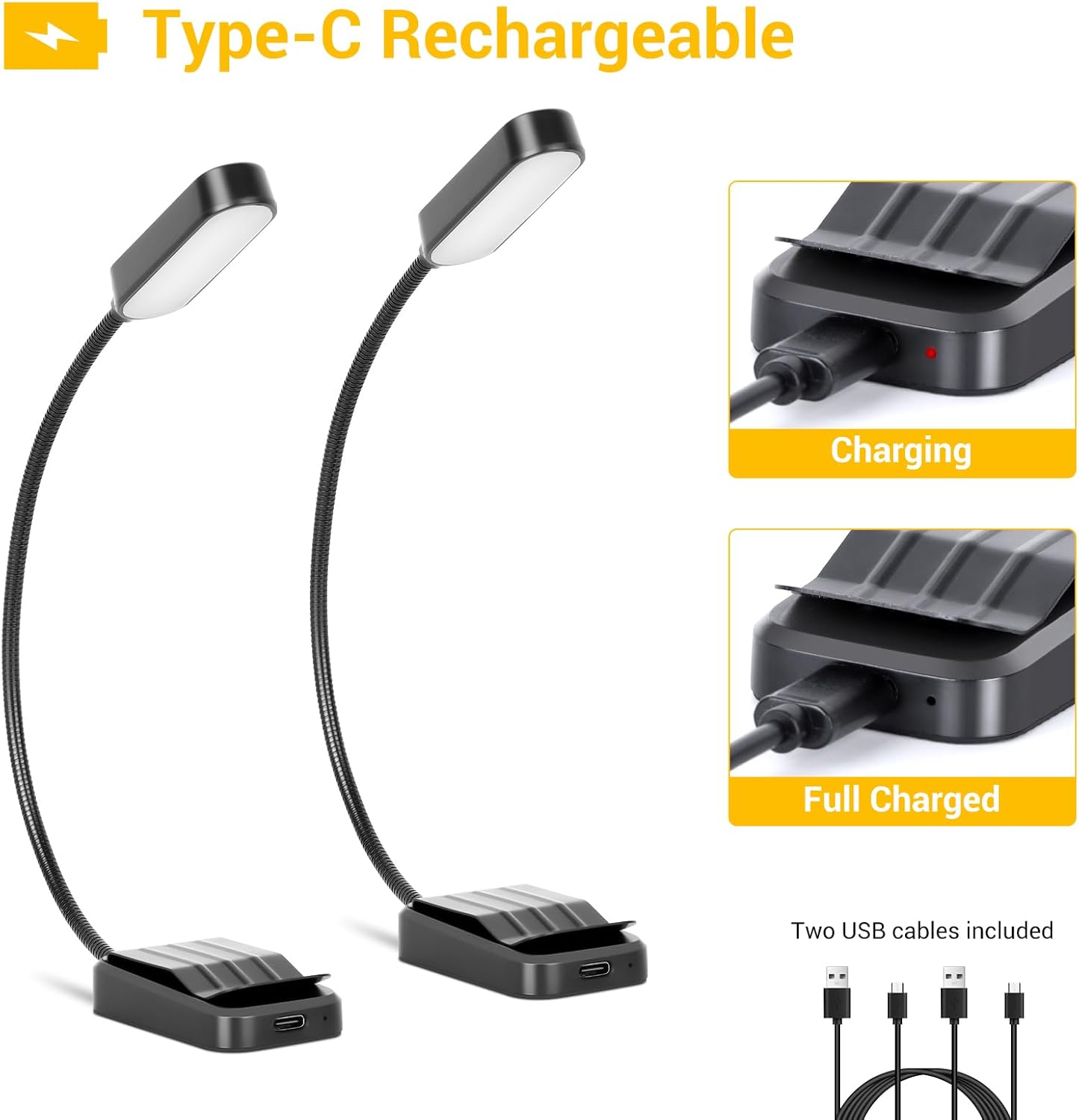 Glow Readers USB-C Rechargeable Book Light Set – Elegant Housewarming Gift for New Apartment Dwellers