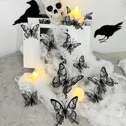 Halloween Party Host Gift – 72 Pcs 3D Bat Wall Decals, Foldable PVC Stickers in 3 Colors and 12 Sizes for Spooky Home Makeovers