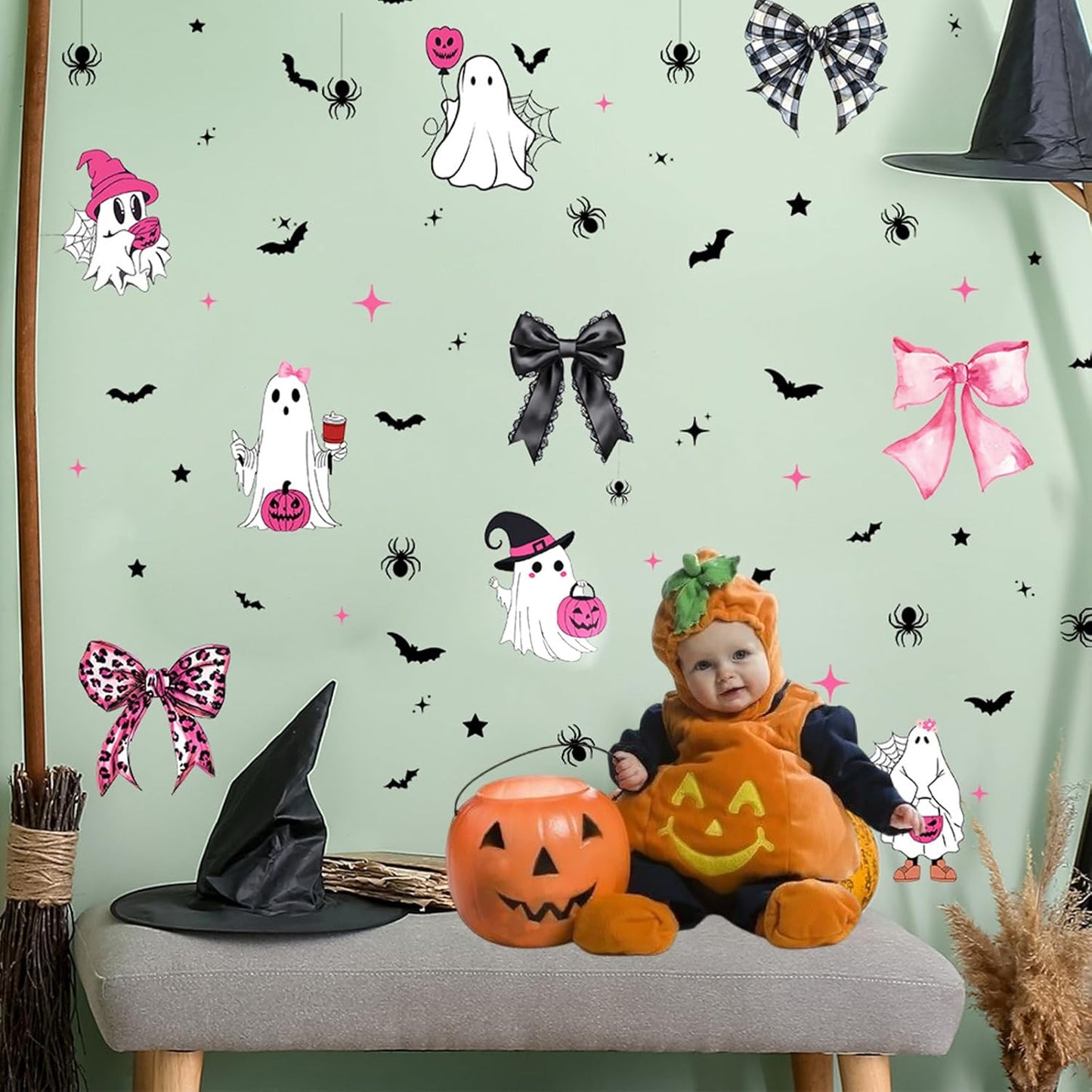 Halloween Party Host Gift – 72 Pcs 3D Bat Wall Decals, Foldable PVC Stickers in 3 Colors and 12 Sizes for Spooky Home Makeovers