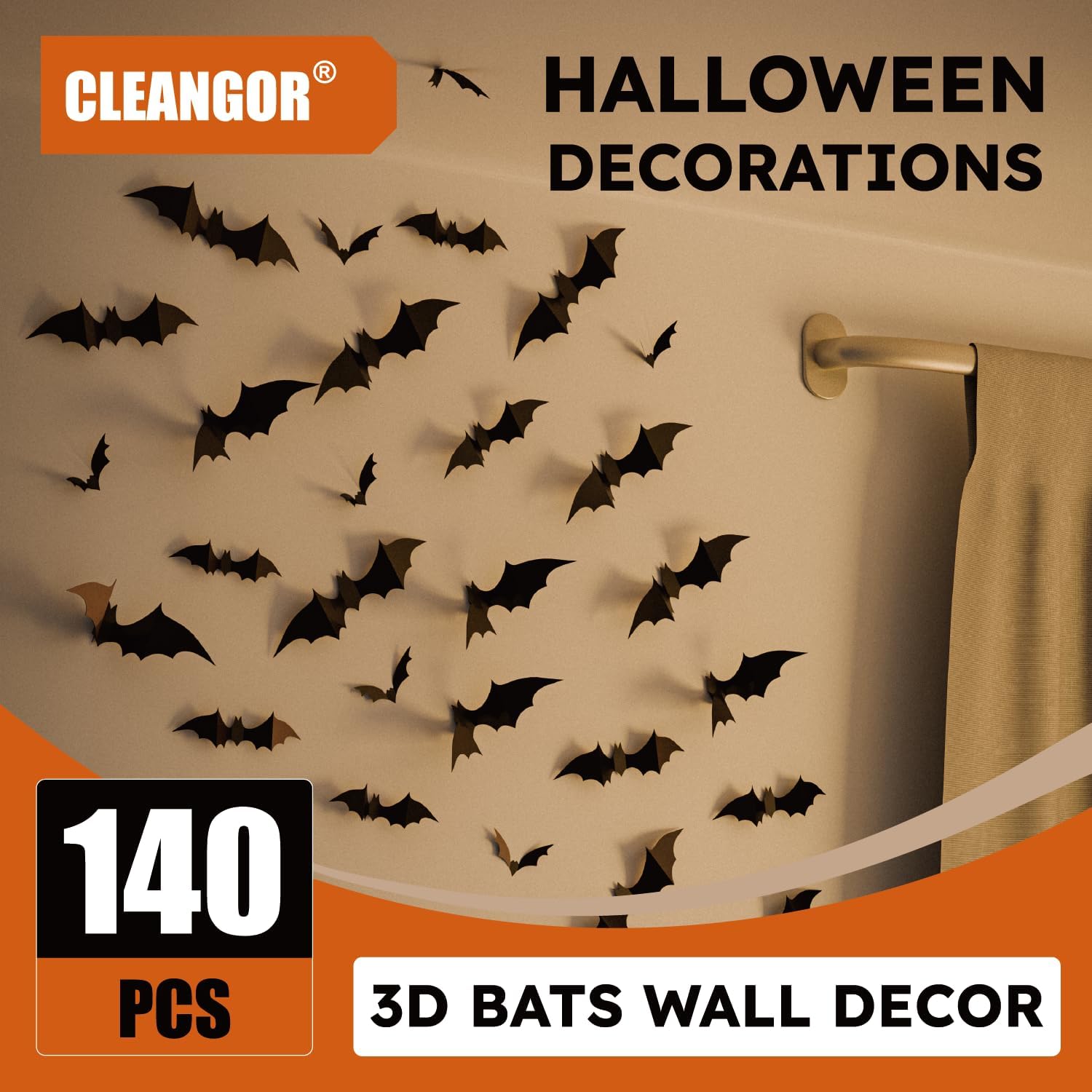 HauntNest Halloween Bat Set – Parent-Approved Decor for Shared Kids' Spaces, Soft PVC with Strong Adhesive Strips