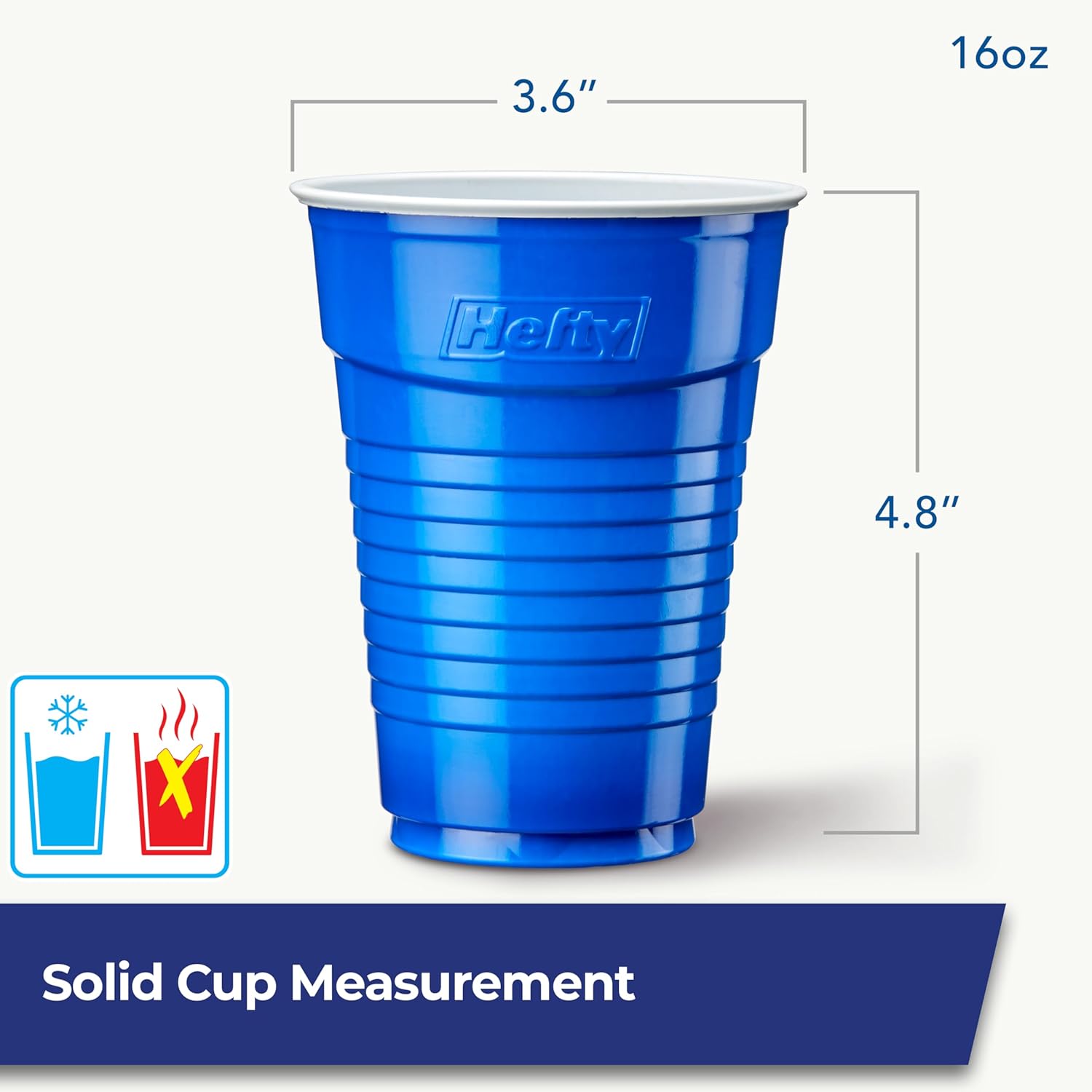 Hefty Party On Patriotic Party Cups – Worry Free Hosting Drinkware That Resists Cracking and Leaking All Party Long, 76 Pieces