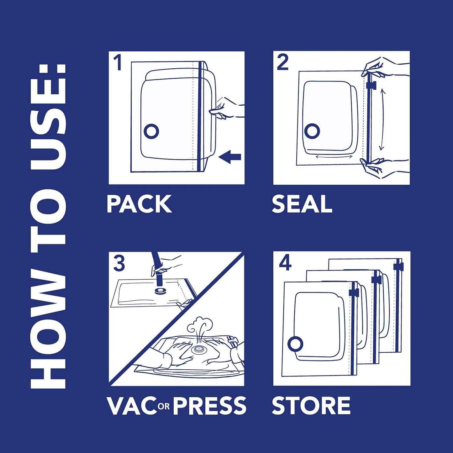 Hefty Shrink-Pak Compression Bags for a Calm, Curated Linen Closet, Keep Blankets and Pillows Tidy