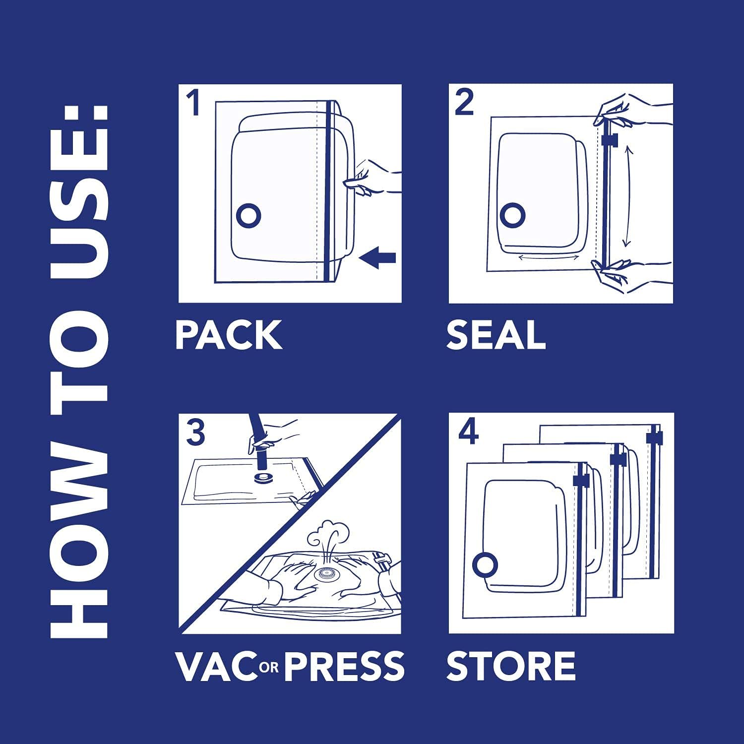 Hefty Shrink-Pak Compression Bags for a Calm, Curated Linen Closet, Keep Blankets and Pillows Tidy