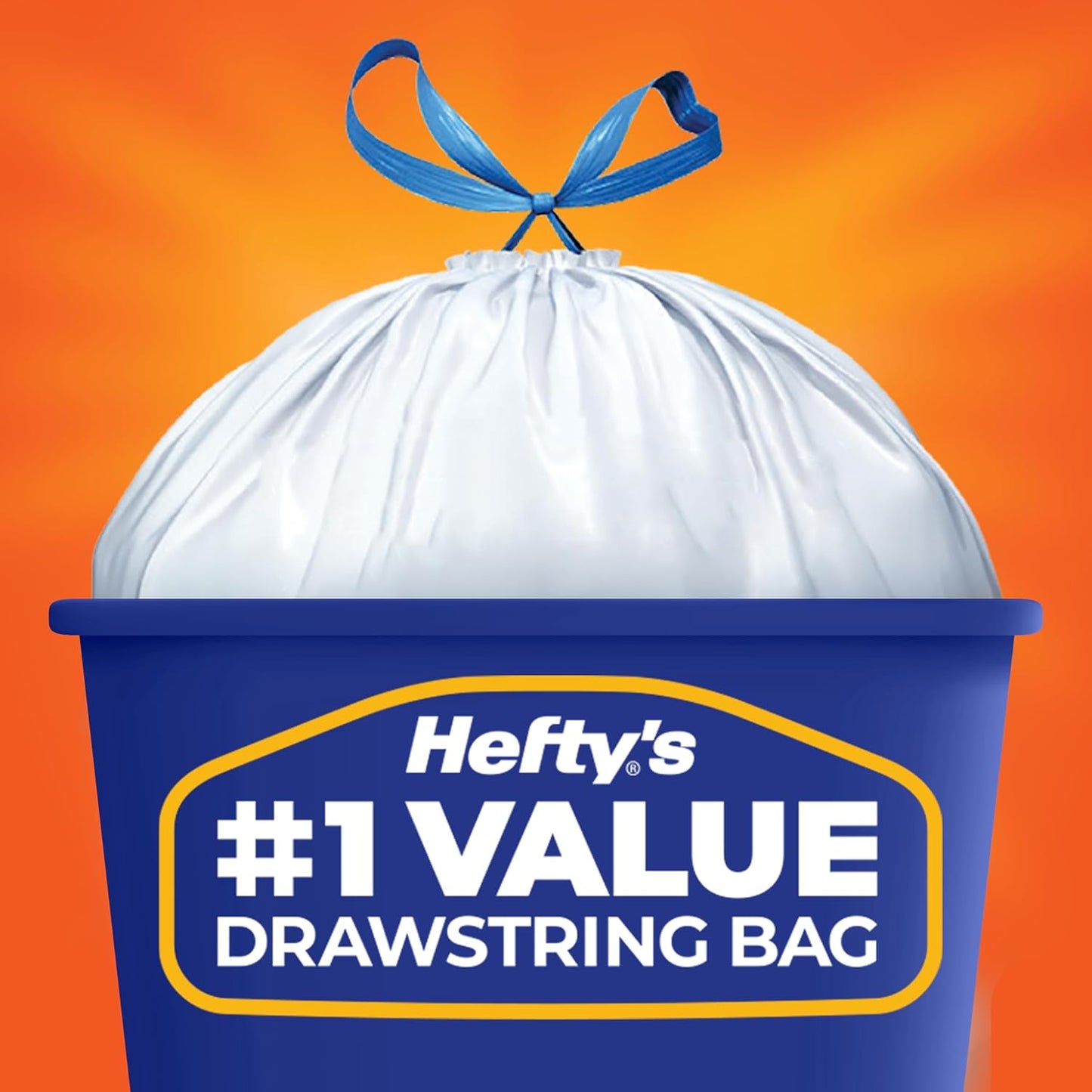 Hefty Strong 13 Gallon White Bags – Secure Bone and Food Scrap Disposal for Busy Kitchens, Unscented 120 Count