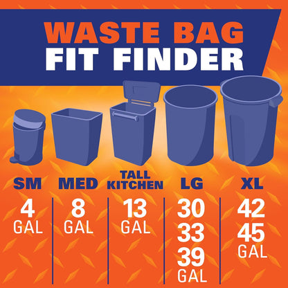 Hefty Strong 30 Gallon Trash Bags for Kid and Pet Friendly Household Cleanups, Heavy Duty Black